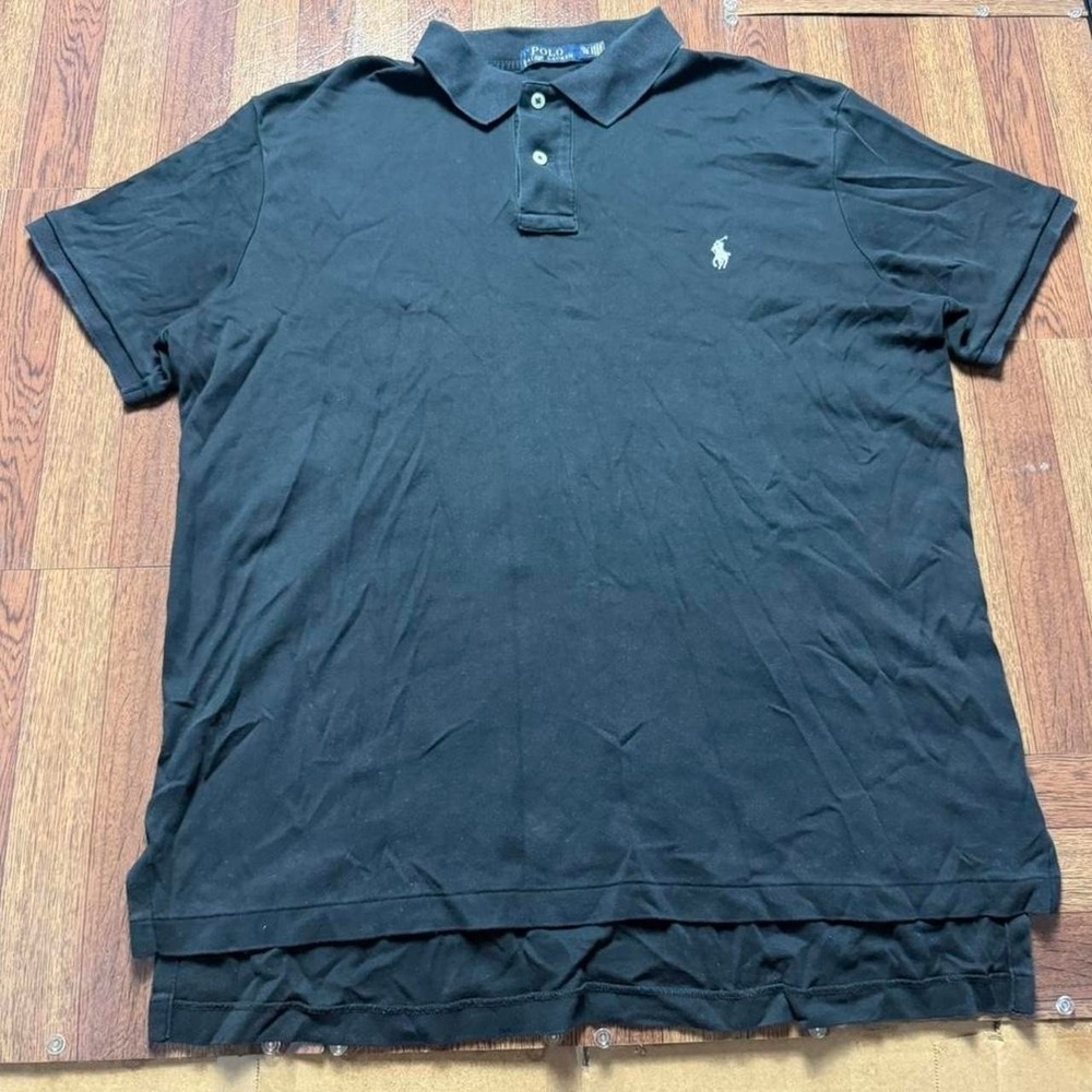 Polo Ralph Lauren Black Golf Button Dress Polo Shirt XL